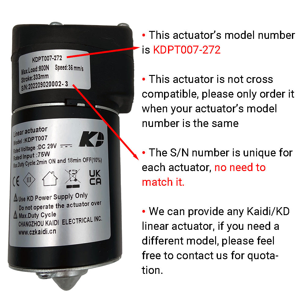 Kaidi KDPT007272 Linear Actuator Motor for Recliner Life Easy Supply