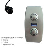 Rectangle Fixed 2 Button Switch with USB Charging Port for Home Theater Chair Power Recliner Sofa