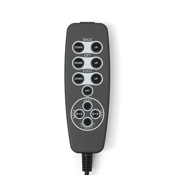 HR91-D-HV-WS-27SL2-5-01 Remote Controller for Recliner Chairs 11 Buttons 8 pin plug W/ Control Box