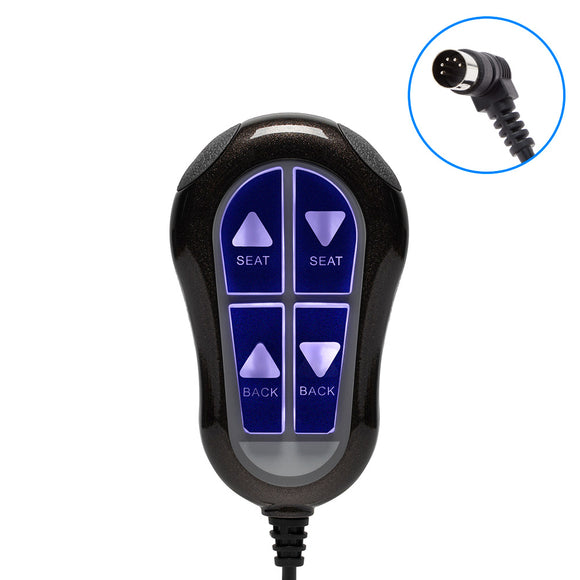 4 Button Remote Controller with 90° 5 pin plugs for Power Recliner or Lift Chairs