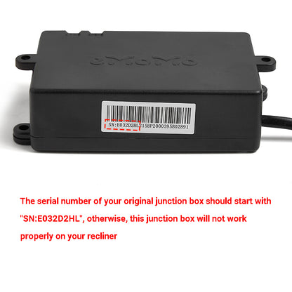 eMoMo Heat and Vibration Massage Junction Box for Recliner SN:E032D2HL